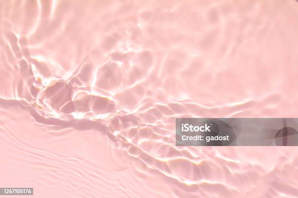 Pink Transparent Clear Water Surface Texture Summer Background Stock Photo - Download Image Now