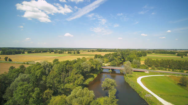 istock Widawka river seen from above, Poland. 1267105807