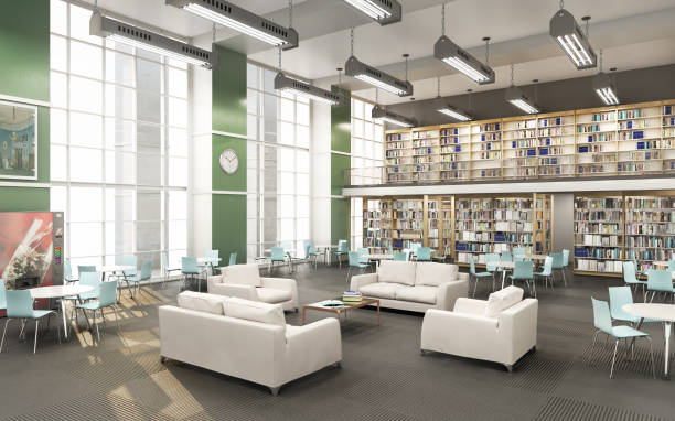 istock Modern library of High school  . 3d illustration 1267107423