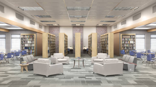 istock Modern library of High school  . 3d illustration 1267107427