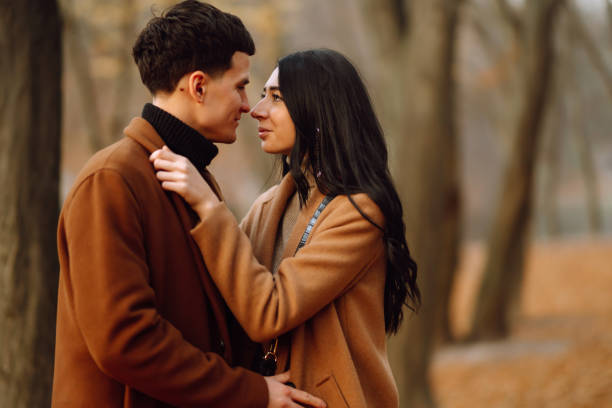 istock Couple in the autumn park. 1267114180