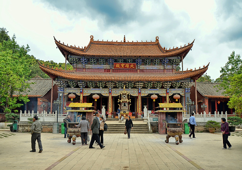 Bamboo temple or Qiongzhu Temple, Kunming, Yunnan province, China.