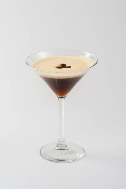 istock Alcoholic coffee cocktail in glass glass on white background 1267125751