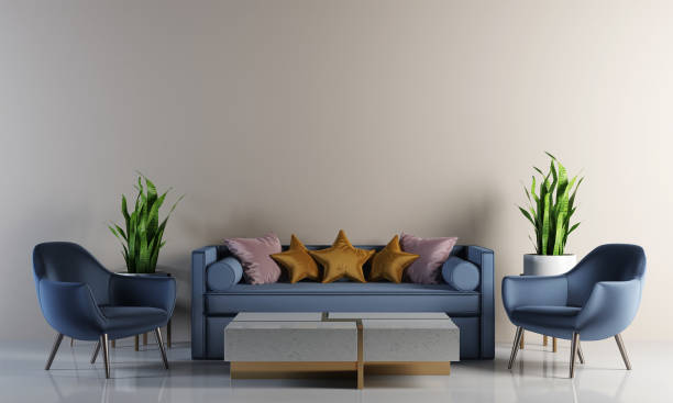 istock 3D rendering interior design of lounge and living room 1267132817
