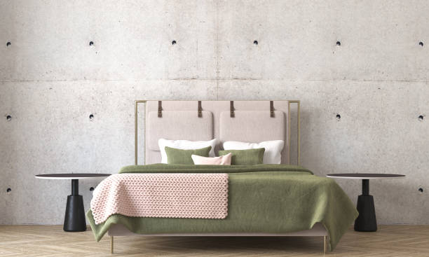 istock The modern loft bedroom design interior and concrete wall texture 1267132832