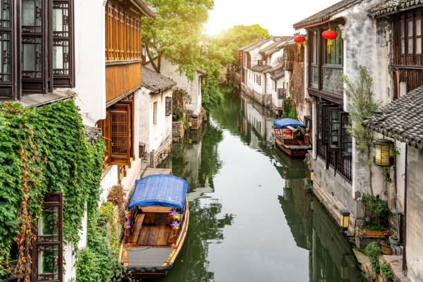 Ancient dwellings and rivers in Zhouzhuang Ancient Town Ancient dwellings and rivers in Zhouzhuang Ancient Town jiangsu province photos stock pictures, royalty-free photos & images