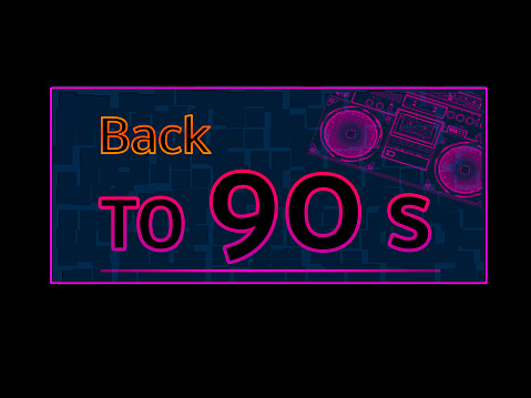 Back to 90s Neon Light Template