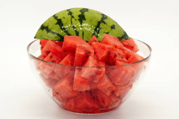 istock Fresh melon cut into pieces exposed on white background 1267140300