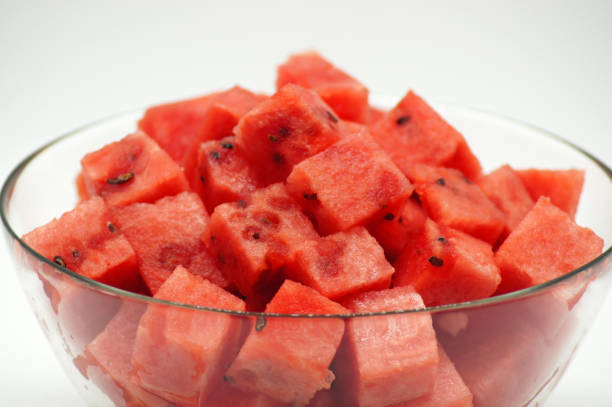 istock Fresh melon cut into pieces exposed on white background 1267140309