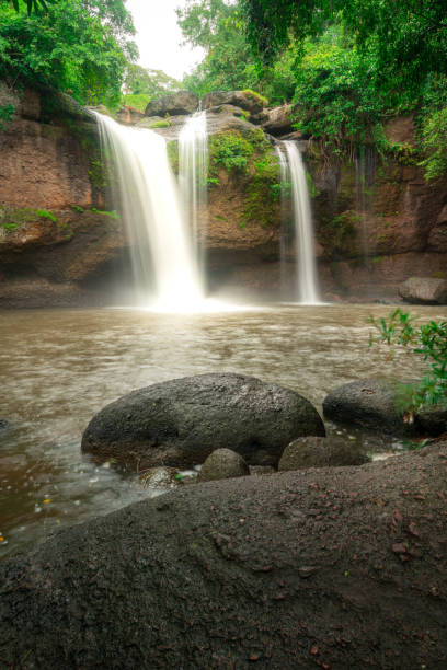 istock A terrific waterfall in hidden jungle. 1267141611