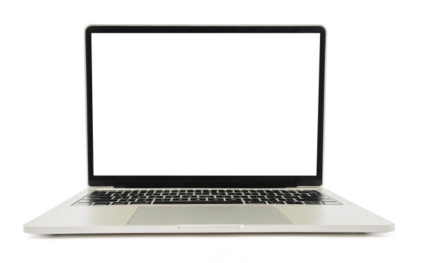 istock Laptop with a blank screen or mockup computer for apply screen display on web and app isolated on white background 1267141840