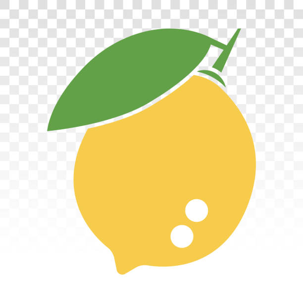 Citrus lemon fruit with leaf flat color icon for apps and websites Citrus lemon fruit with leaf flat color icon for apps and websites citric acid stock illustrations