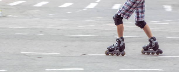 istock Happy woman rollerblading on a sunny day 1267145855