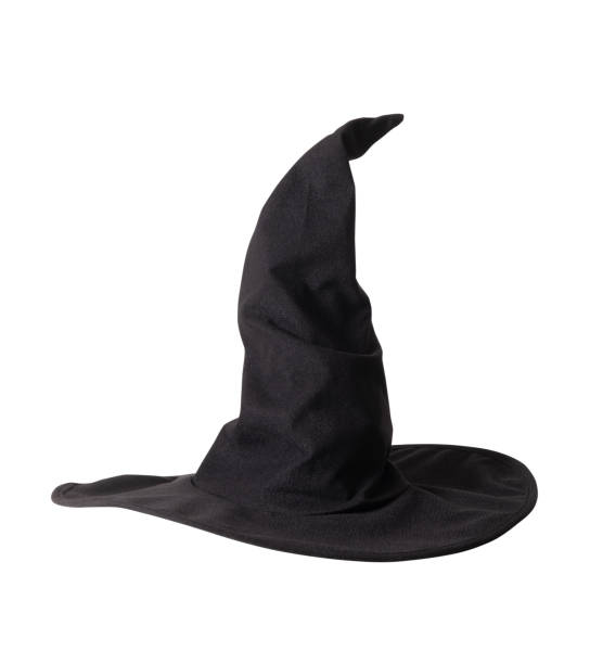 Black halloween witch hat Black halloween witch hat with clipping path. witchs hat stock pictures, royalty-free photos & images