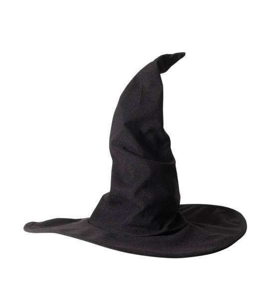 черная шляпа ведьмы хэллоуин - witchs hat стоковые фото и изображения