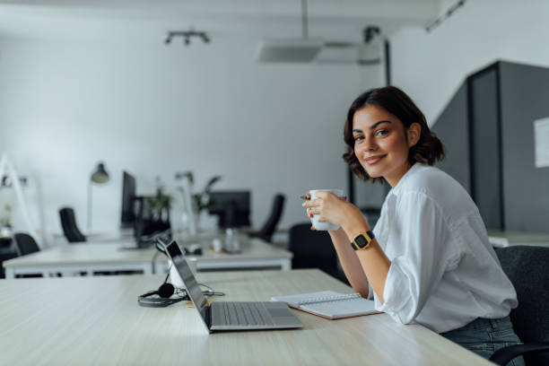 istock Young girl starting day with tea. 1267148515