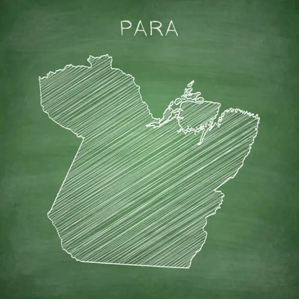 Vector illustration of Para map drawn on chalkboard - Blackboard