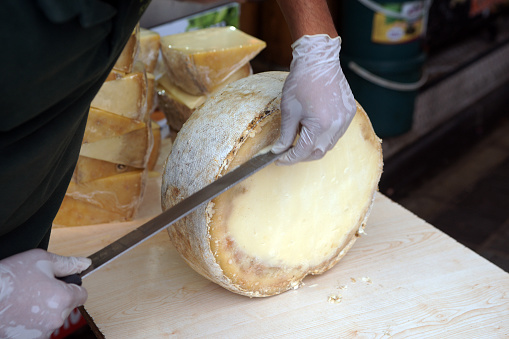 old kashar cheese at farmer's bazaar