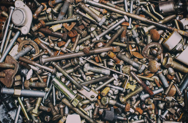istock Old nuts rusty metal screws and spare parts 1267154090