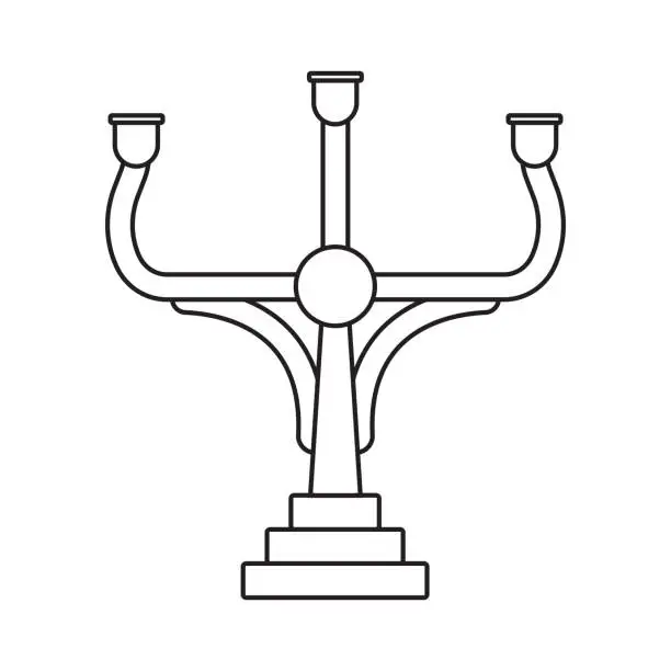 Vector illustration of Candelabrum or candelabra candle holder line art icon for apps and websites