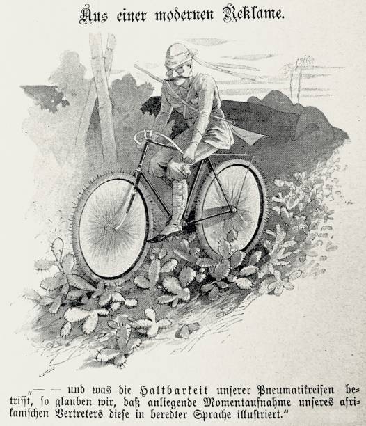 istock Advertising for the durability of pneumatic tires, man driving over cactuses 1267156224