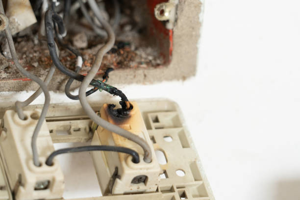 istock The electrical plug burned out because Ants make their nests in a power outlet. Short circuit electric concept 1267156328