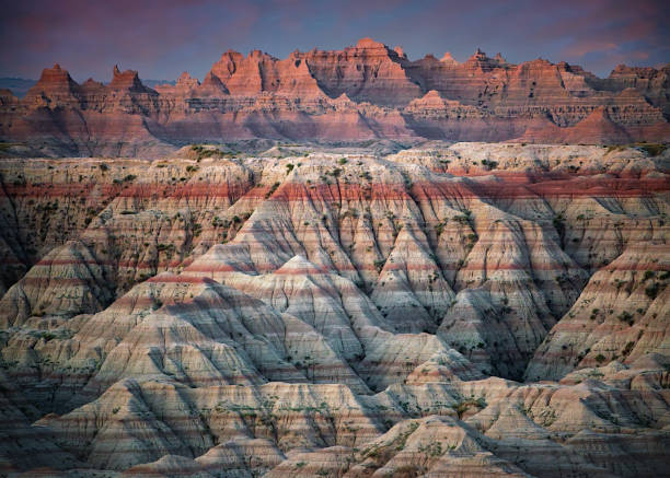 Stunning multicolored rock formations in Badlands National Park
