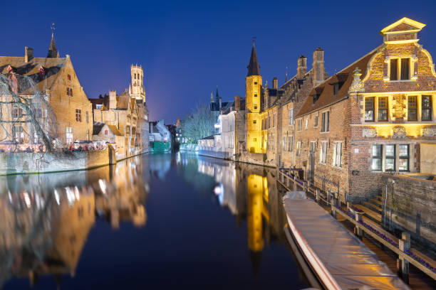istock Bruges, Belgium Night Scene 1267163043