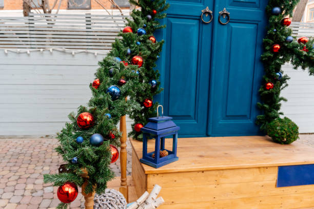 istock Christmas decor of the front door. 1267164466