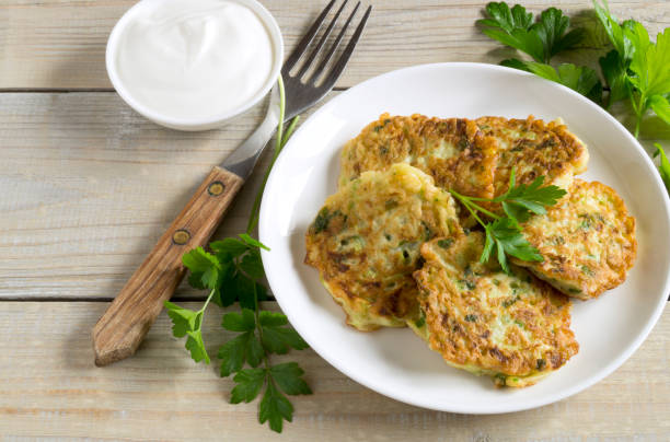 istock vegetarian healthy zucchini pancakes 1267167849