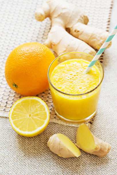 istock Orange, lemon, ginger smoothies. Vegan energy smoothie. 1267175845