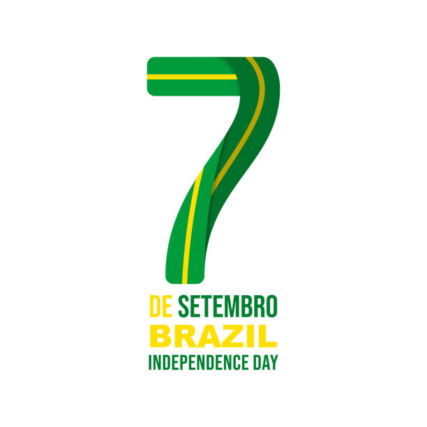 Brazil independence day Typography text 7 de setembro text, that mean is day 7th on september. Template design for Brazil Independence Day. you and me stock illustrations