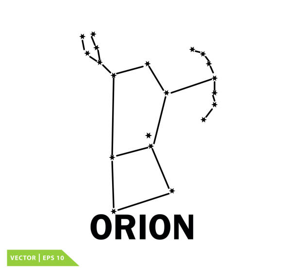 orion yıldız sembolü logo tasarım şablonu - orion bulutsusu stock illustrations