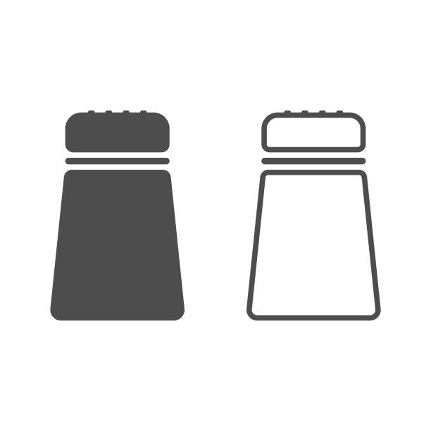 소금 아이콘 벡터 디자인. - salt shaker salt pepper shaker pepper stock illustrations