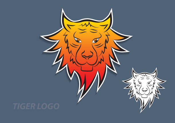 ilustrações, clipart, desenhos animados e ícones de tiger animal mascote cabeça vetor ilustração vetor, ícone animal ilustração vetorial para corporativo, t-shirt "n"n - characters cooperation teamwork orange