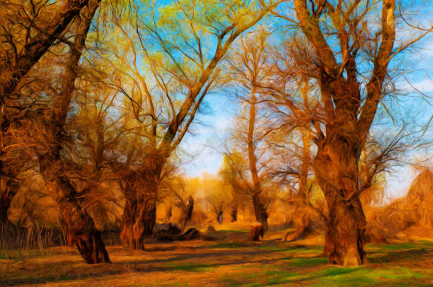 istock Oil landscape painting 1267186272