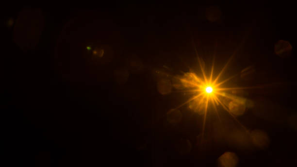 istock Abstract Natural Sun flare on the black 1267189465