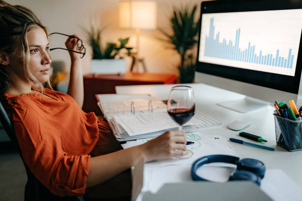 istock Glass of wine makes me think smarter 1267190895
