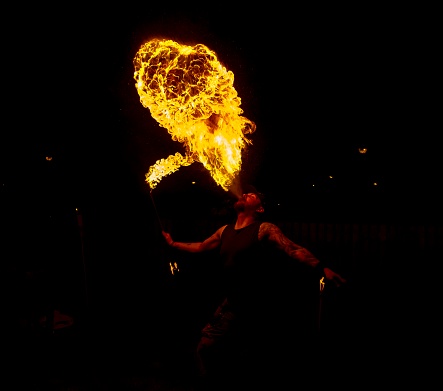 Glasgow Fire-Eating Performance.