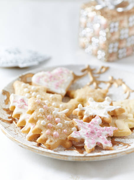 istock Homemade Christmas cookies on bright background. 1267194534
