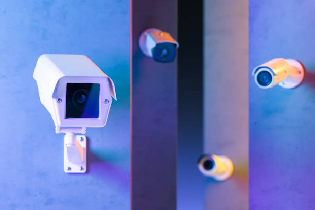istock Surveillance Security Cameras of Different Types. Tracking. Urban and Crime Control. CCTV. 3d Rendering 1267194590