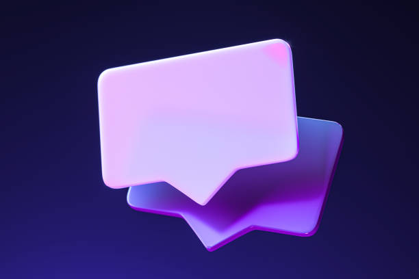 istock Blank Message Notification. Violet Speech Bubble. Social Media Concept and Online Communication. 3d rendering 1267194869