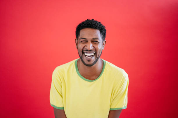 istock Studio portrait of laughing 44 year old mixed race man 1267194960