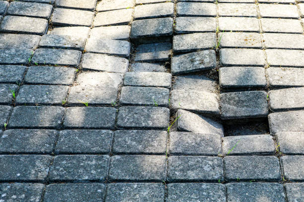 deformation of cobblestone pavement due to incorrectly prepared base