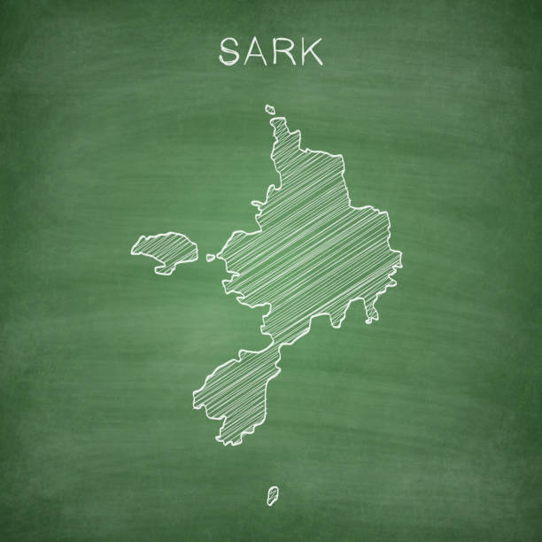 ilustraciones, imágenes clip art, dibujos animados e iconos de stock de mapa sark dibujado en pizarra - blackboard - blackboard green backgrounds education