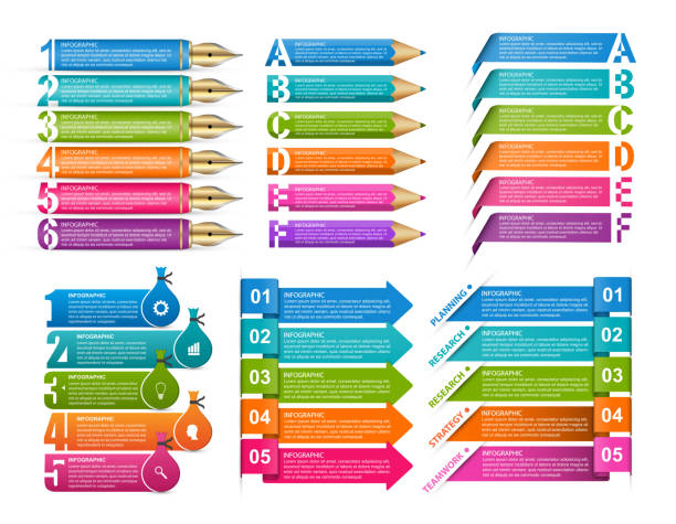 инфографика коллекции. элементы дизайна. инфографика для бизнес-презентаций или информационный баннер. - analisys stock illustrations