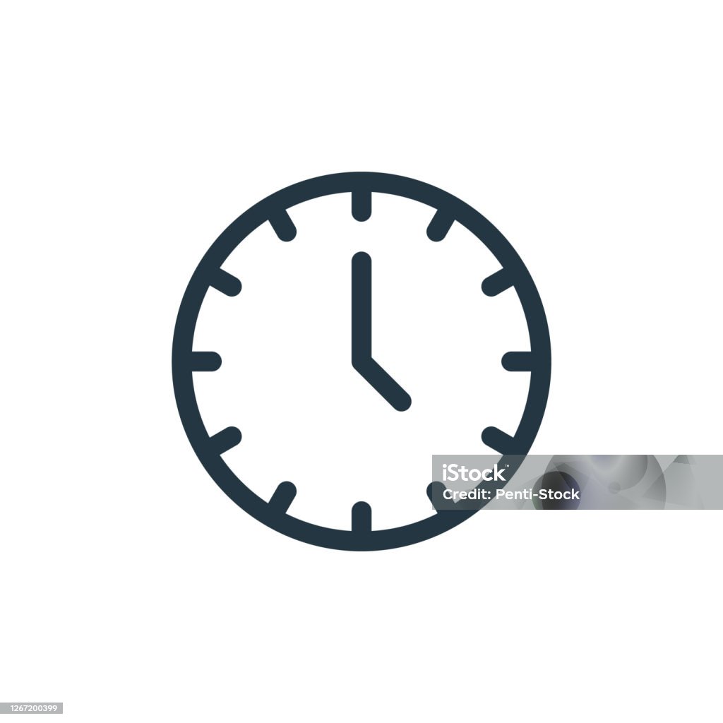 saat vektör simgesi beyaz arka plan üzerinde yalıtılmış. Anahat, web sitesi tasarımı ve mobil, uygulama geliştirme için ince çizgi saat simgesi. İnce çizgi saat anahat simgesi vektör illüstrasyon. - Royalty-free Saat türleri Vector Art
