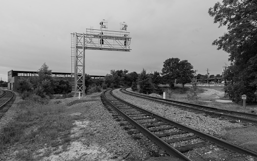 Train Siding With Tracks and Freight Building