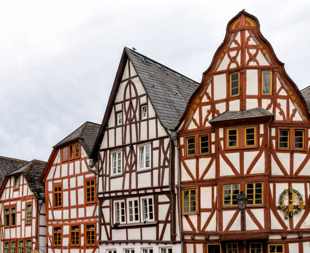 Limburg, Hessen / Germany - 1 August 2020: gorgeous half-timbered house skyline in historic Limburg