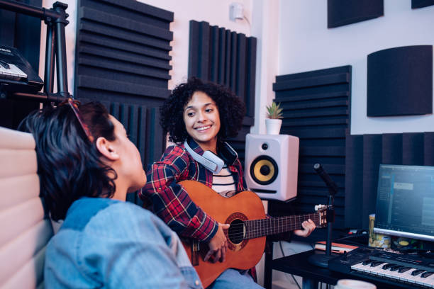 istock Creative female musicians making music in the studio 1267215190